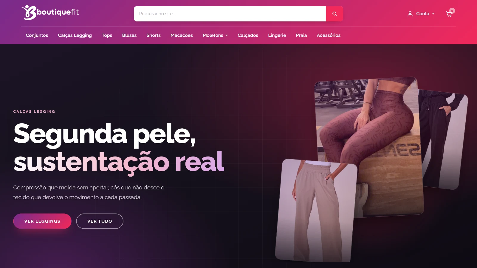 Home da loja, com a coleção em destaque