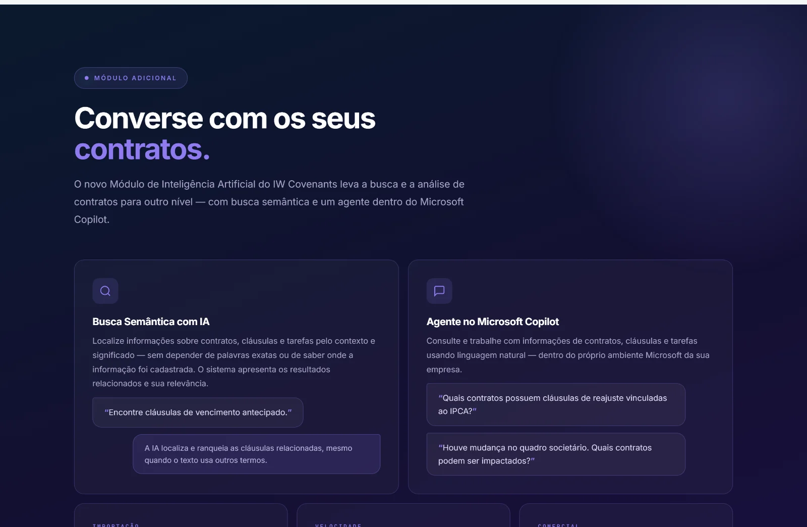 Seção do módulo de inteligência artificial